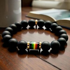 Black Onyx Rastafarian Bracelet